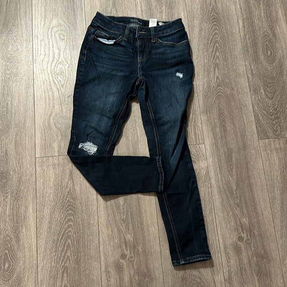 Dark Washed Distressed Skinny Jeans - Picture 1 of 3